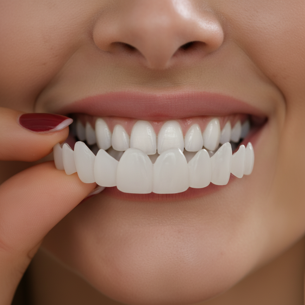 Snap-On Cosmetic Tooth Veneers for Instant Smile Cover