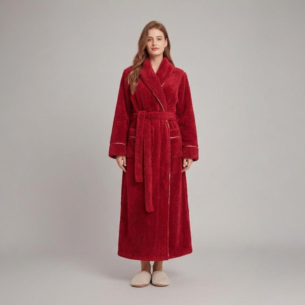 Cozy Belted Fleece Robe for Cold Weather