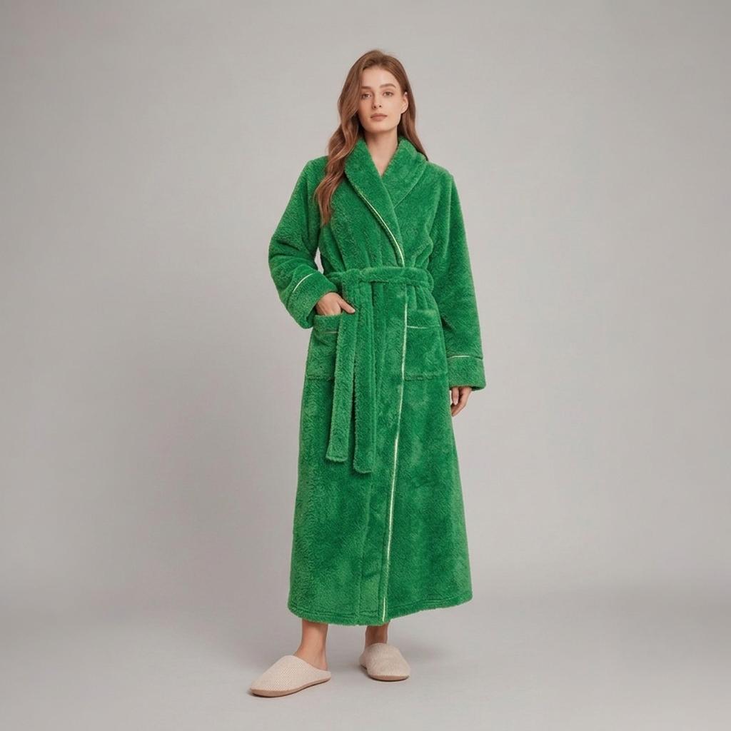 Cozy Belted Fleece Robe for Cold Weather