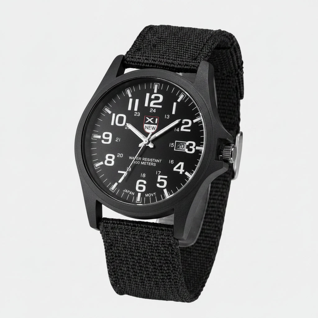 Water-Resistant Military-Style Analog Wrist Watch