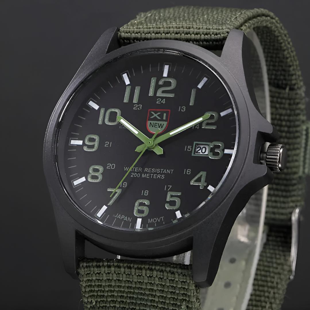Water-Resistant Military-Style Analog Wrist Watch
