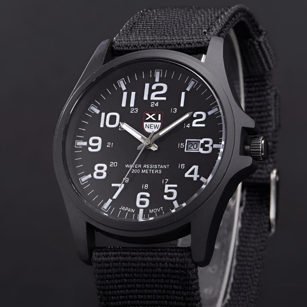 Water-Resistant Military-Style Analog Wrist Watch