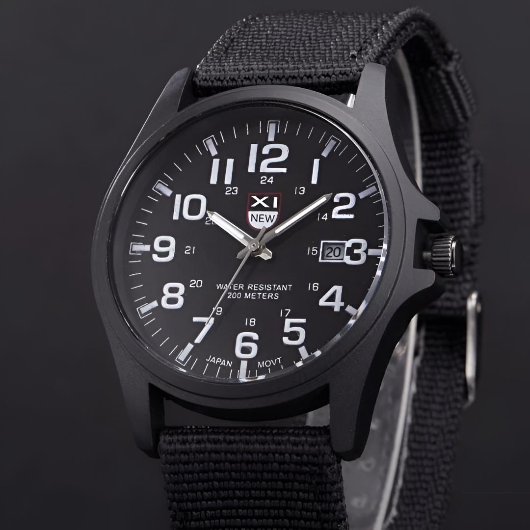 Water-Resistant Military-Style Analog Wrist Watch