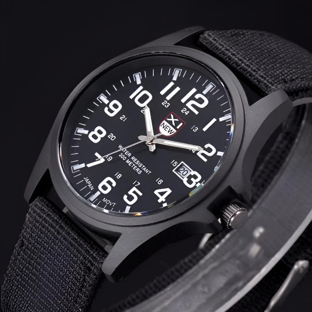 Water-Resistant Military-Style Analog Wrist Watch