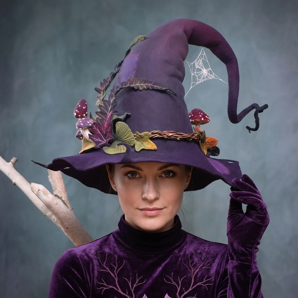 Handmade Felted Merino Wool Witch Hat