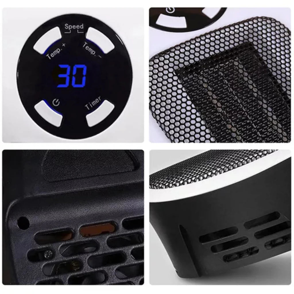 Wall-Plug Electric Space Heater with Remote and Timer