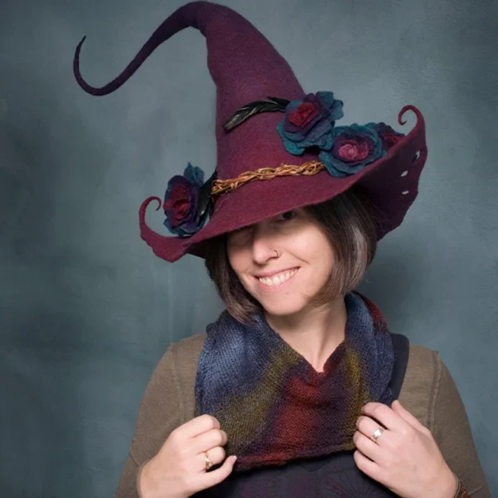 Handmade Felted Merino Wool Witch Hat