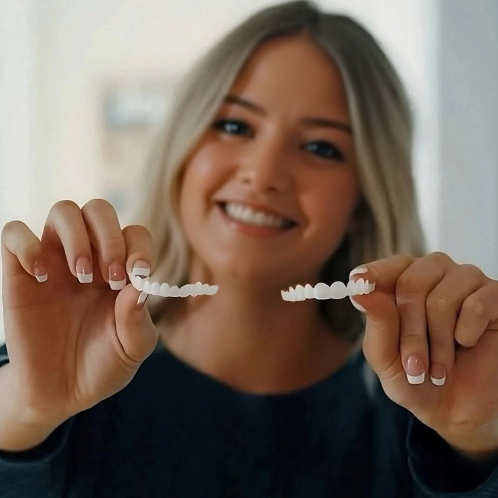 Snap-On Cosmetic Tooth Veneers for Instant Smile Cover