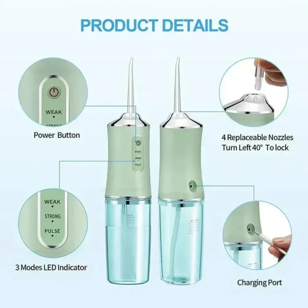 Portable Rechargeable Oral Irrigator for Deep Cleaning