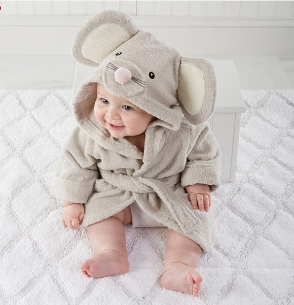 Hooded Cotton Animal Bath Robe for Babies