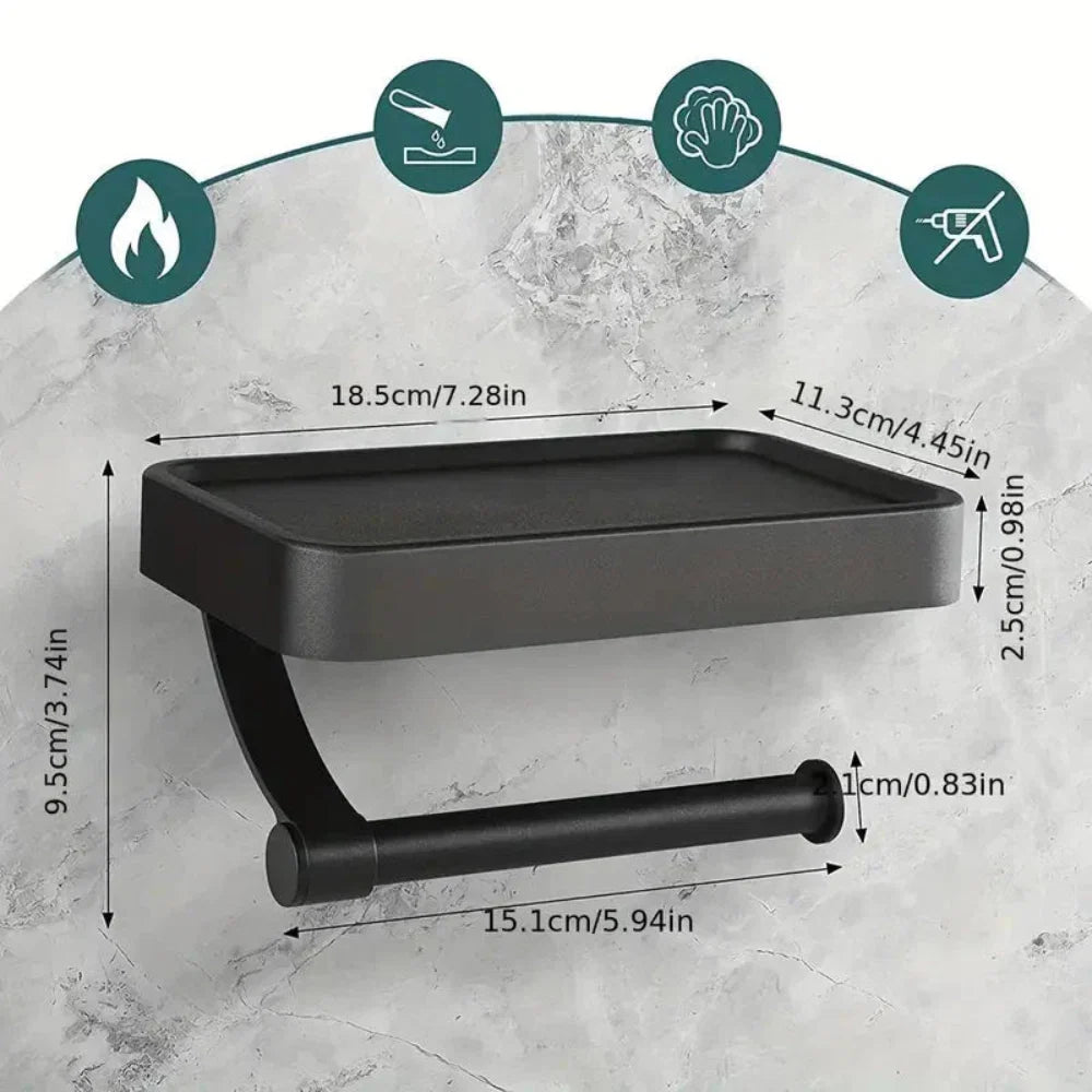 Modern Stainless Wall-Mounted Toilet Paper Shelf