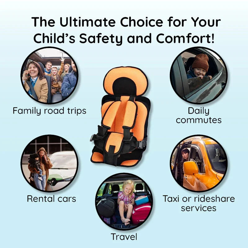 Adjustable Foldable Booster Seat with Travel Harness