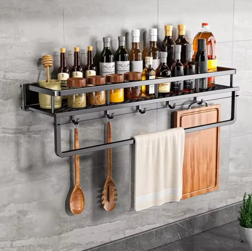 Metal Kitchen Wall-Mounted Storage Rack