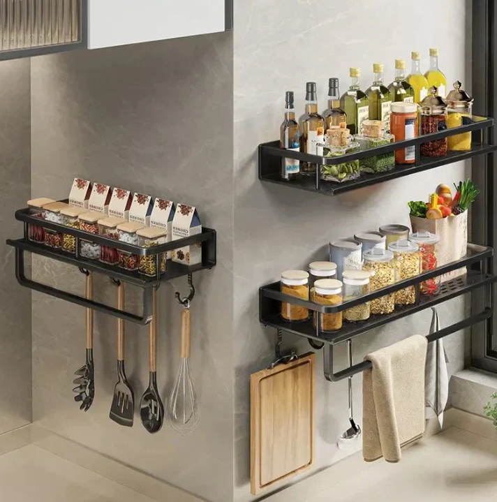 Metal Kitchen Wall-Mounted Storage Rack