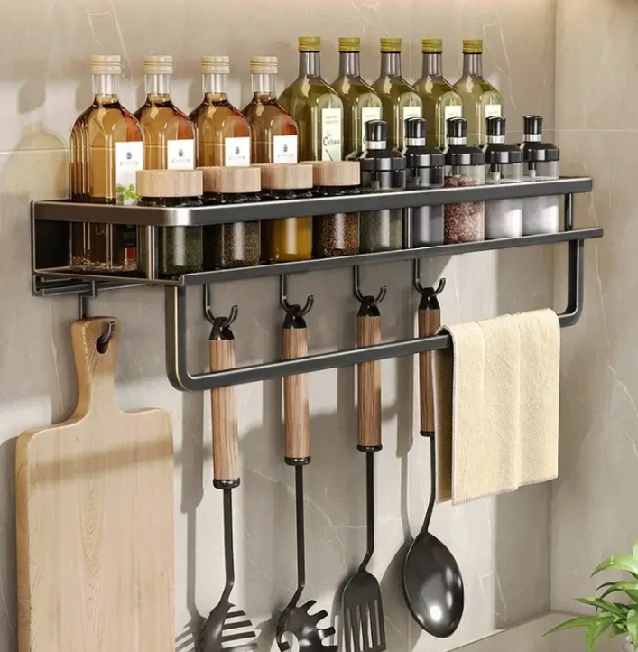 Metal Kitchen Wall-Mounted Storage Rack