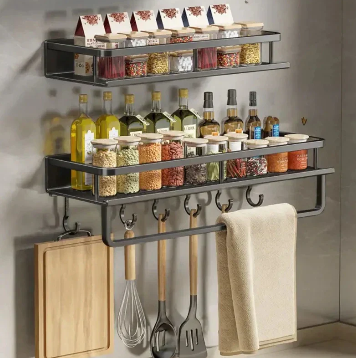 Metal Kitchen Wall-Mounted Storage Rack