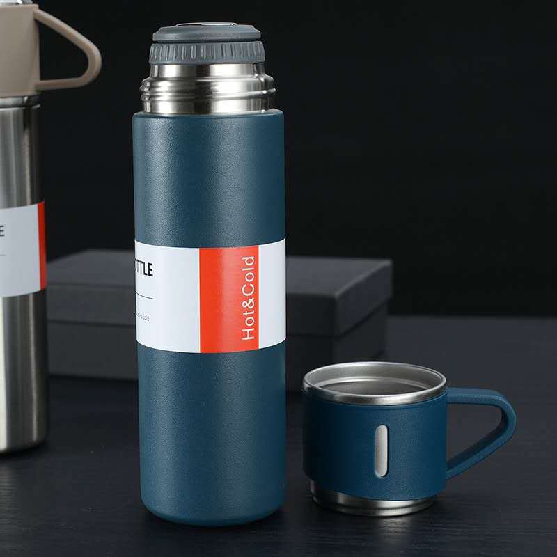 Insulated Stainless Steel Flask Set for Outdoor Adventures