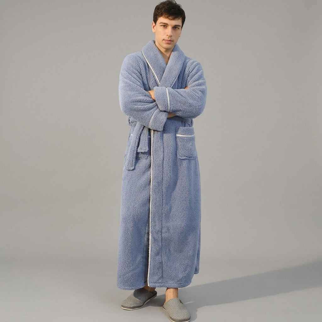 Cozy Belted Fleece Robe for Cold Weather