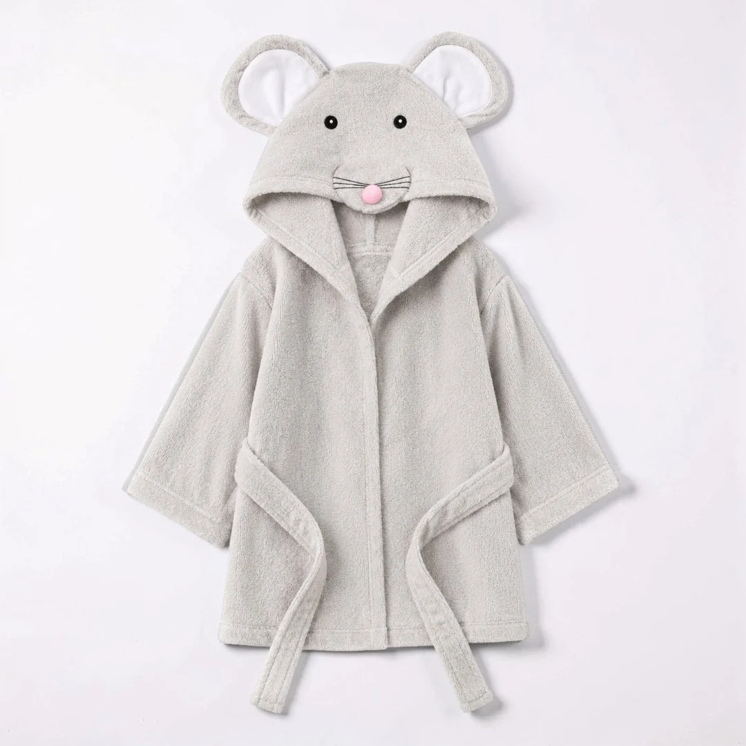 Hooded Cotton Animal Bath Robe for Babies