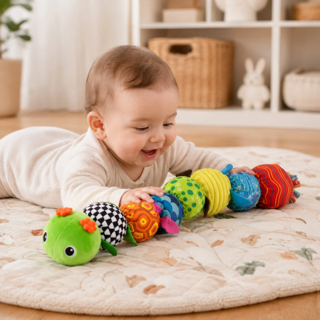 Musical Plush Caterpillar Sensory Toy for Babies