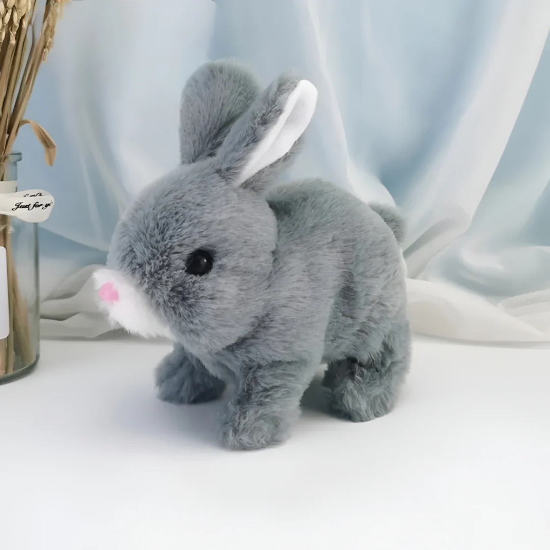 realistic plush rabbit toy with sound and movement