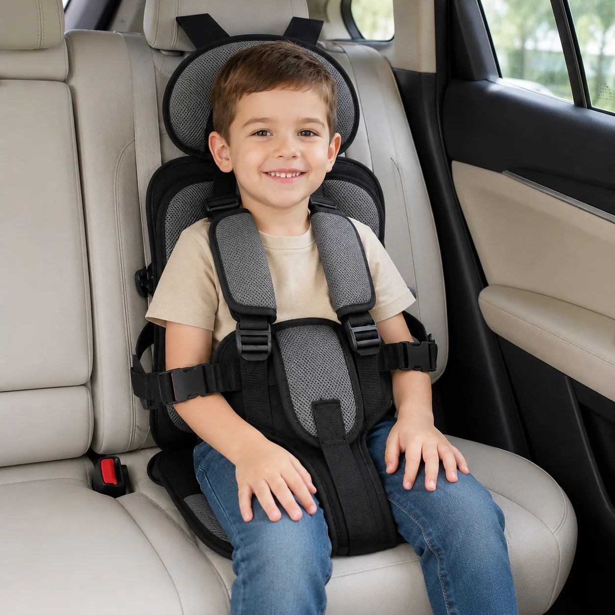 Child Car Seat Travel Portable Adjustable Foldable - Image 2