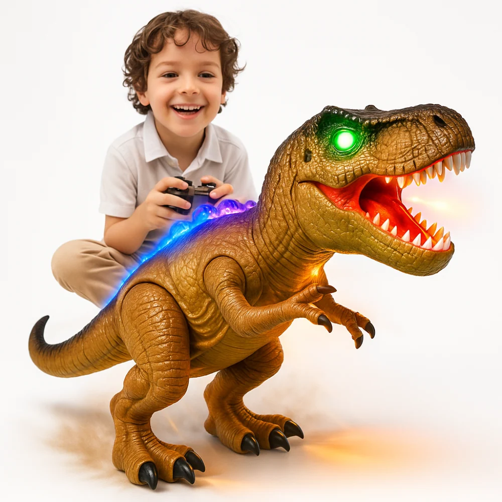 Dinosaur Toy Remote Control Walking Light Up Roaring Figure