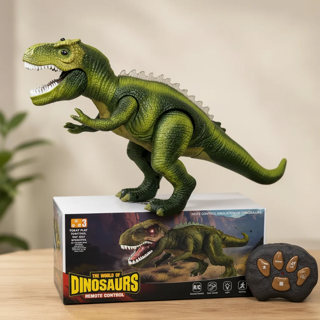 Remote-Controlled Walking and Roaring Dinosaur Figure