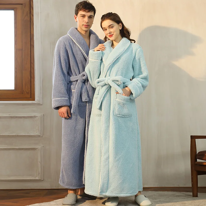 Ultra-soft fleece bathrobe side view