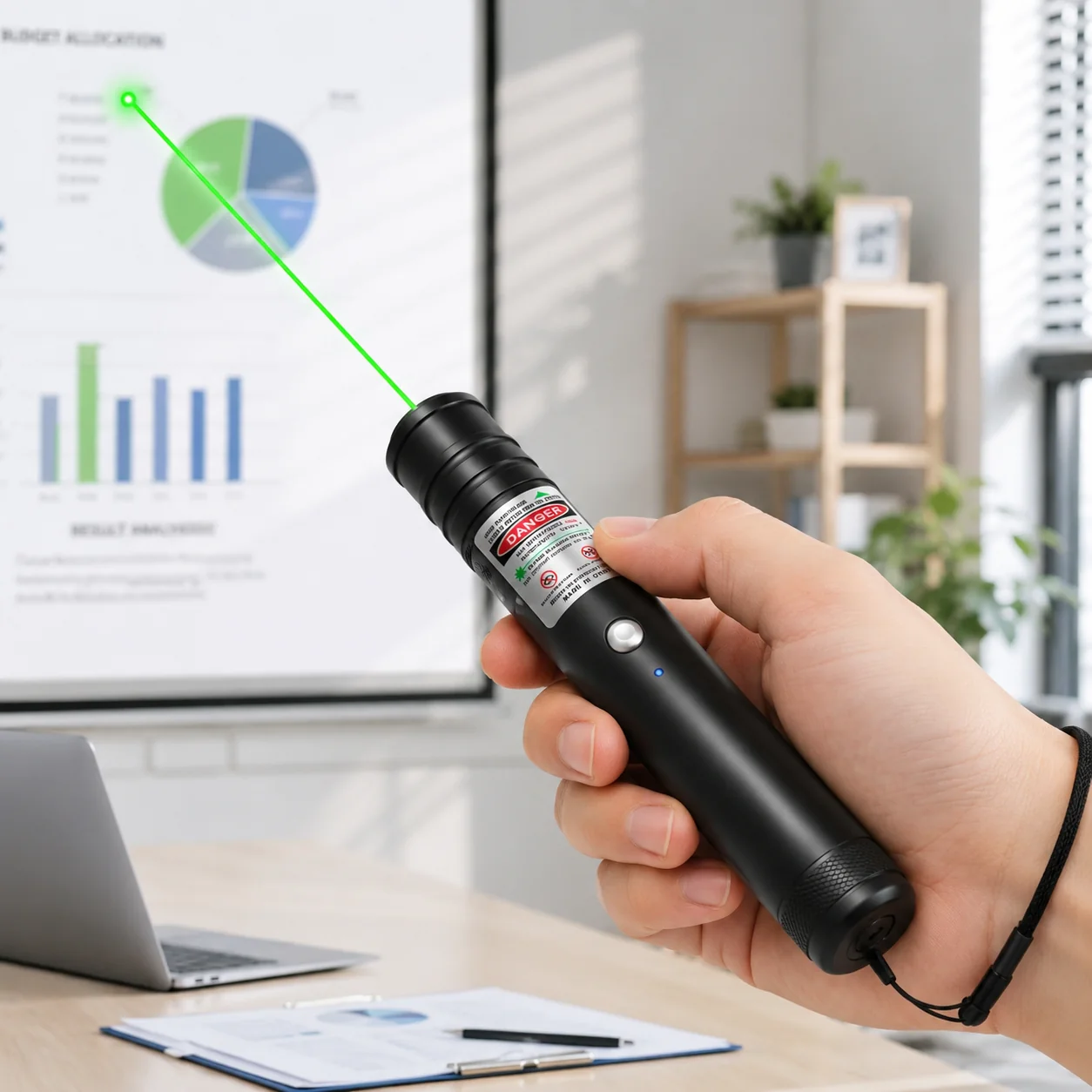 Rechargeable High-Powered Green Beam Outdoor Pointer