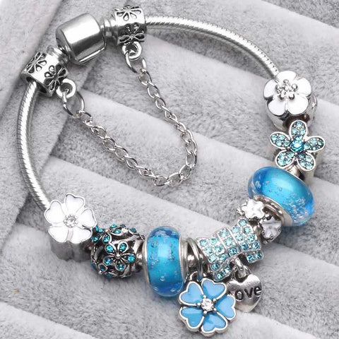Elegant Sterling Silver Charm Bracelet