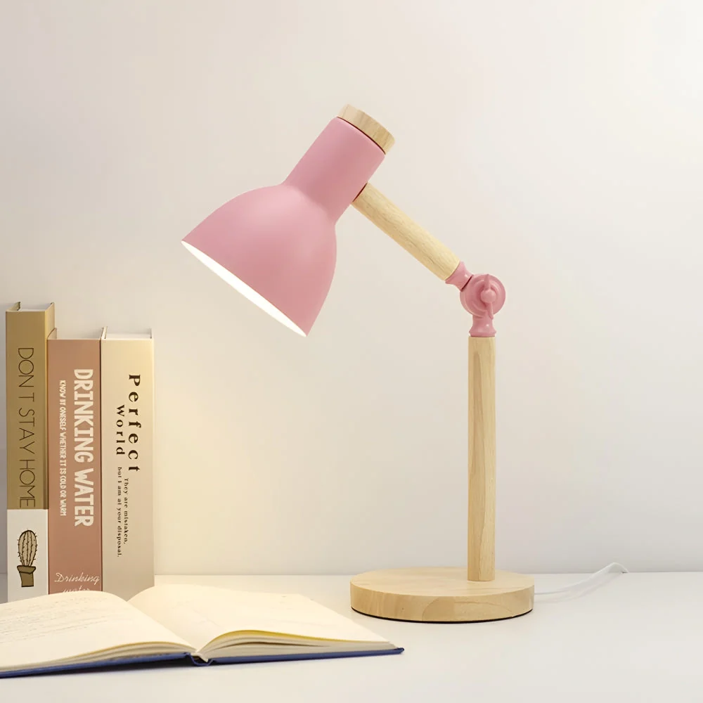 Wood Adjustable Desk Reading Lamp